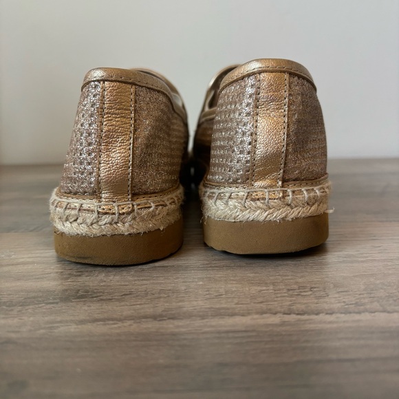 Michael Kors Gold Glitter Espadrilles Flats Size 8.5 - Picture 13 of 14